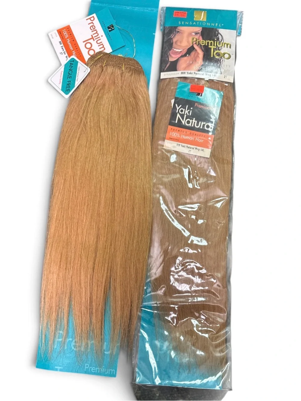 2 packs bundles 100% human hair color blonde 14 inch